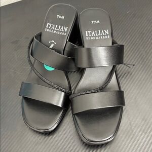 Italian Shoemakers Black Strappy Sandals